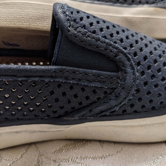 SPERRY SLIDES Dusty Blue Leather Slip On Sneakers Wm Sz 5 - Picture 5 of 11